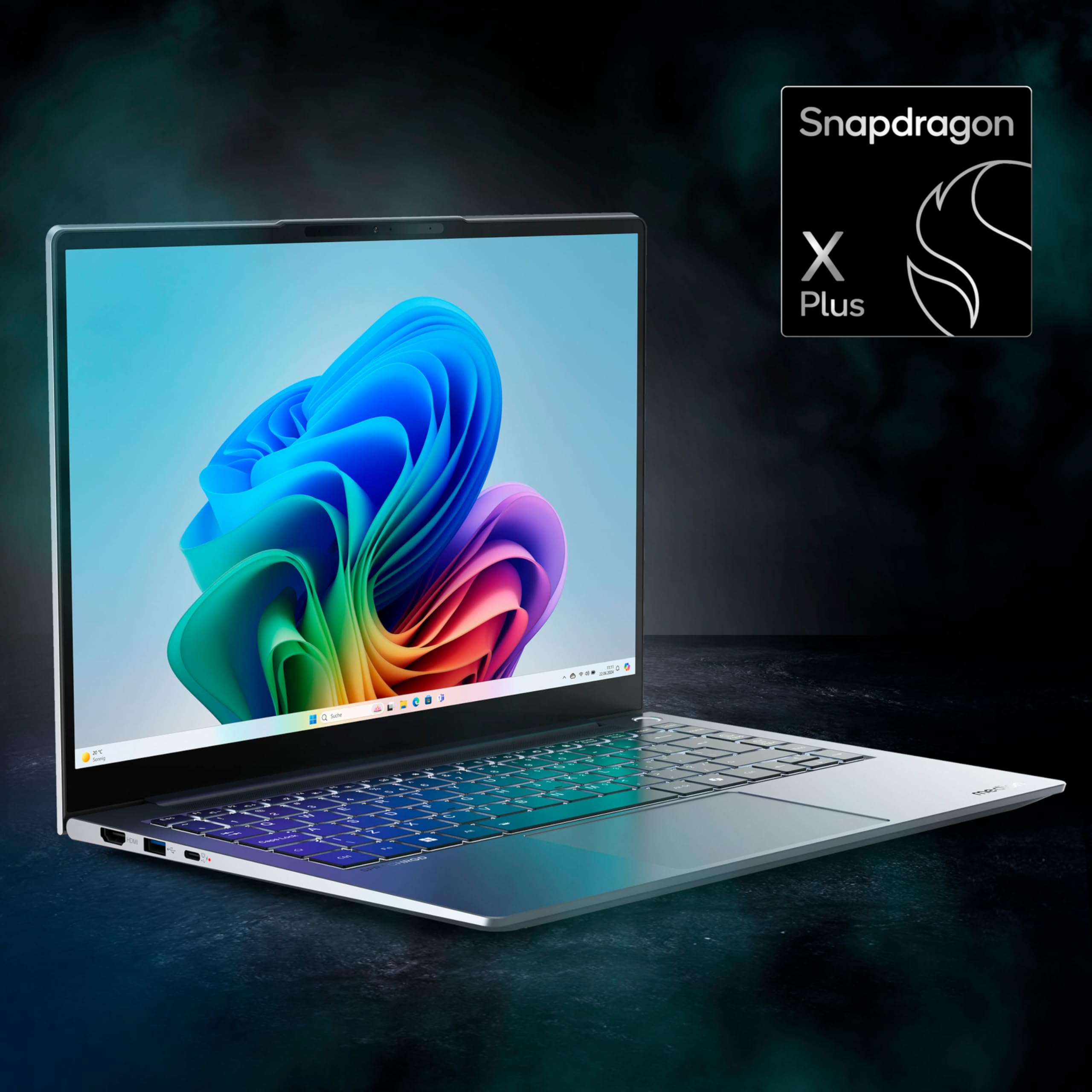 MEDION SPRCHRGD 14 S1 35,56 cm (14" Zoll 120Hz 2.8K WQXGA+) Laptop (Copilot+ PC, Qualcomm Snapdragon X Plus, 16GB DDR5 RAM, 512GB SSD, Win 11 Home)