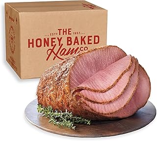 Honey Baked Ham® Bone-In Half 8 lb - Fully Cooked Spiral Sliced Holiday Ham with Signature Sweet Cru