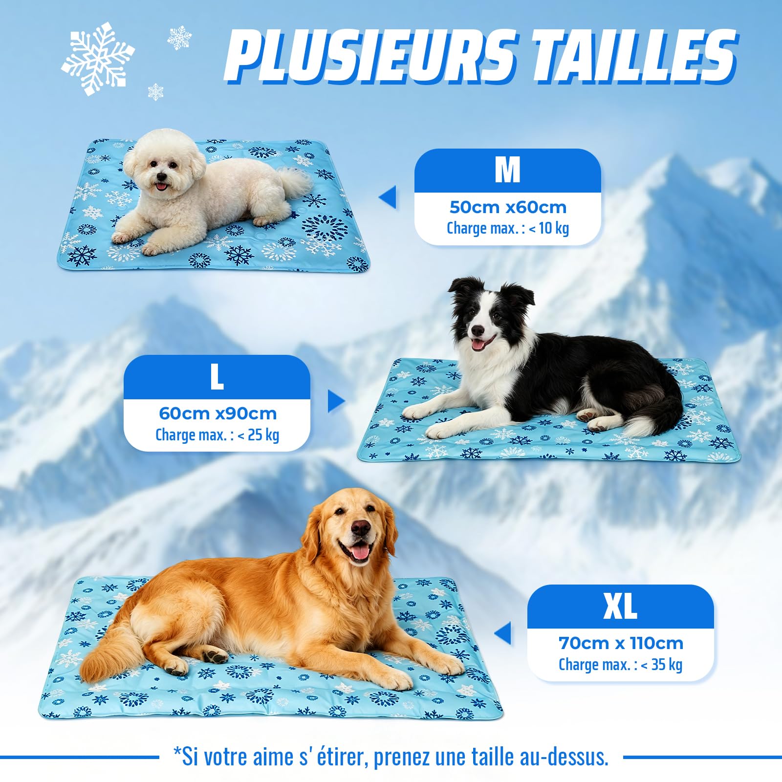 Mata chłodząca dla dużego psa 70x110 cm dla golden retrievera i labradora | Aktywny żel polimerowy o jednorazowym wypełnieniu, podwójna ochrona przed wyciekami na chłodne lato, składana