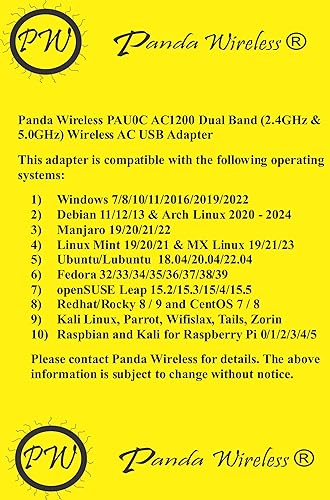 Miniatura 3 de Panda Wireless PAU0C AC1200 Adaptador USB inalámbrico de doble banda - Windows 78101120192022, Zorin, MXLinux, Mint, Ubuntu, Fedora, openSUSE,
