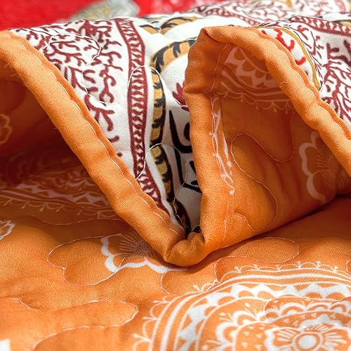 Miniatura 5 de Mocaletto Lujoso juego de edredón bohemio de 3 piezas tamaño King, elegante y reversible, con fundas de almohada, colcha de rayas bohemias, colcha