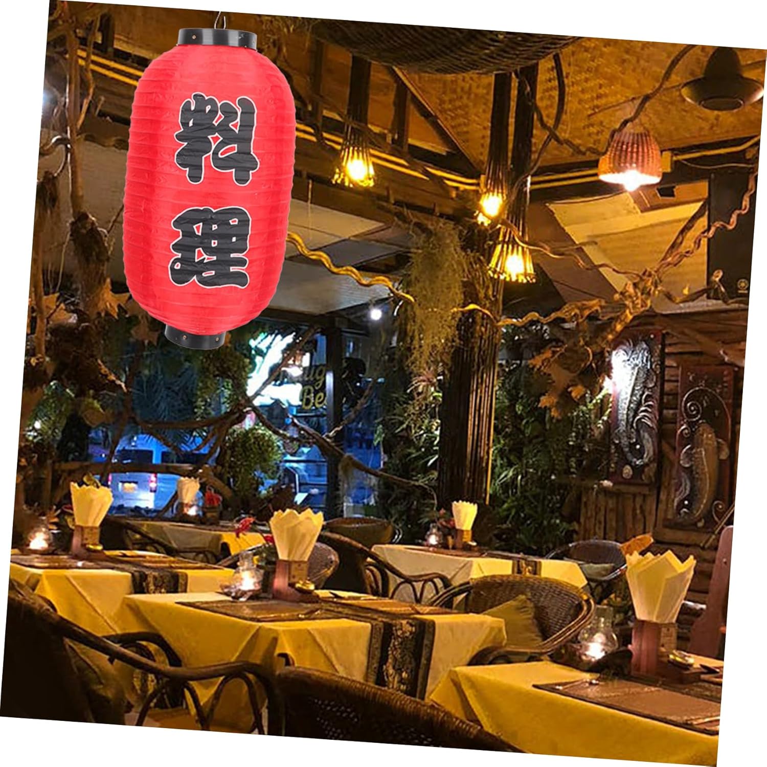 4pcs Japanese Style Hanging Lanterns Outdoor Decorative Lanterns for Restaurant and Home Bright Color Fine Workmanship Party Atmosphere