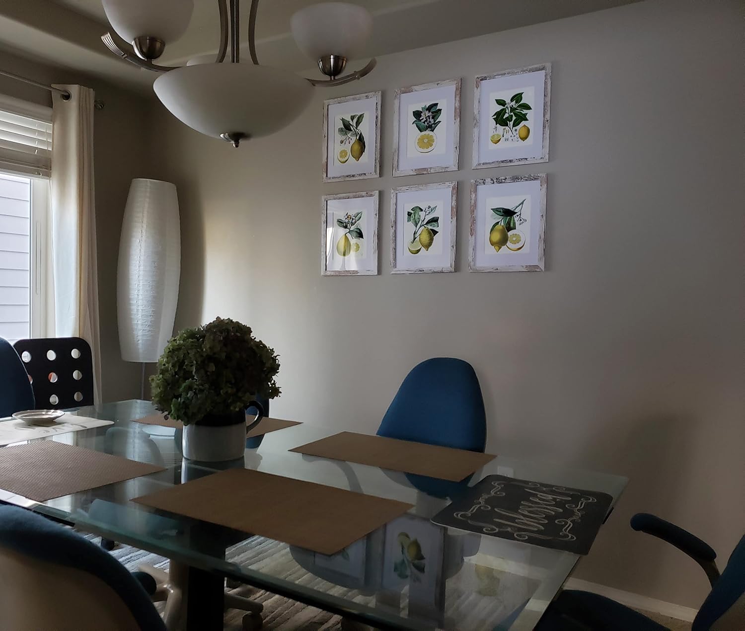 Gnosis Picture Archive Lemons Wall Art Kitchen Dining Decor Set of 6 Unframed Yellow Lemon Citrus Fruits