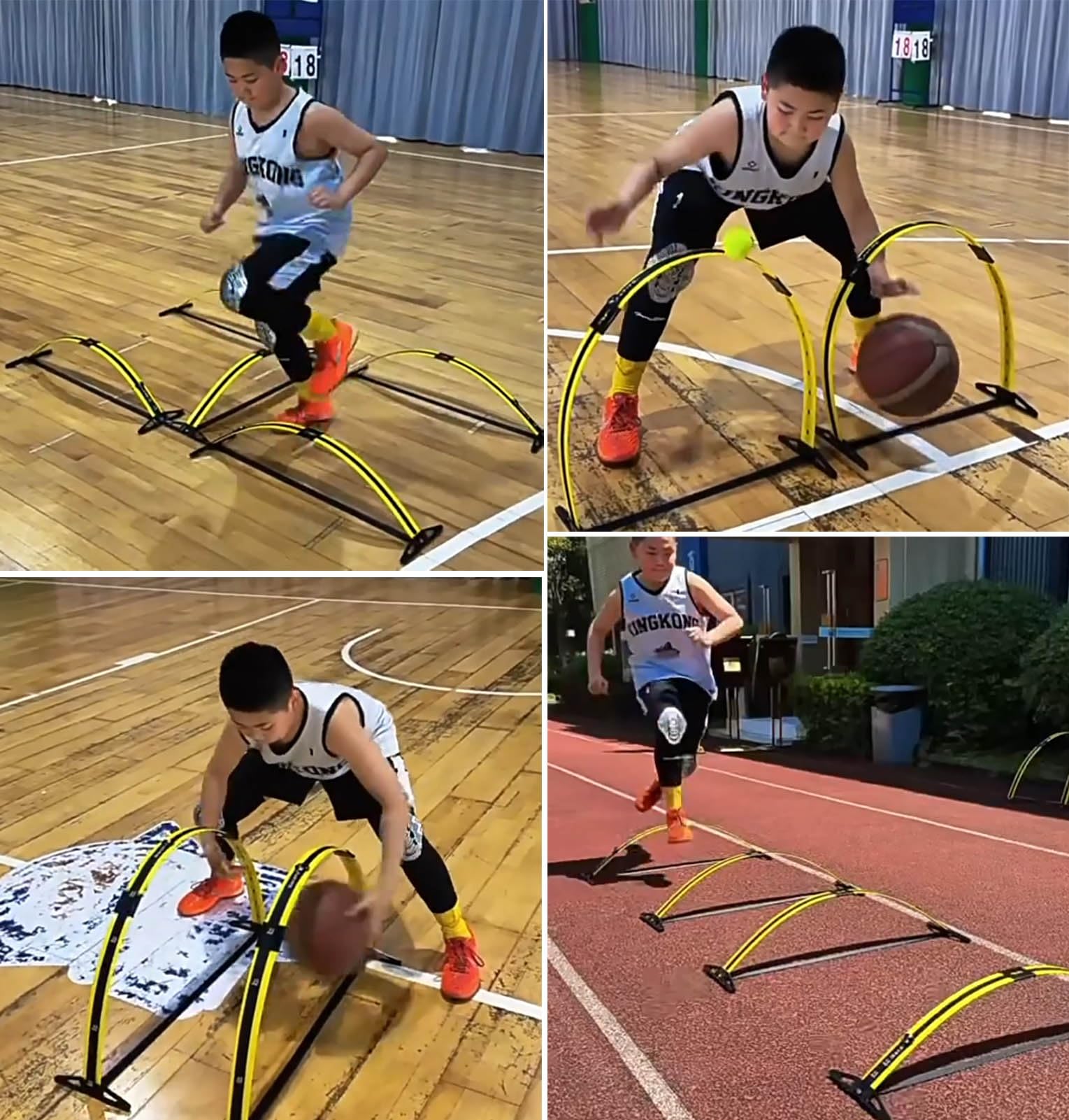 Entrenamiento Futbol Paquete de 6 Vallas de Rebote para Entrenamiento de Agilidad, Vallas Deportivas Ajustables para Velocidad, Vallas Portátiles para Atletismo y Fútbol