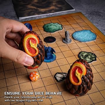 CZYY Dragon Egg Dice Jail Set, 2 Resin Dice Cages for Tabletop RPGs