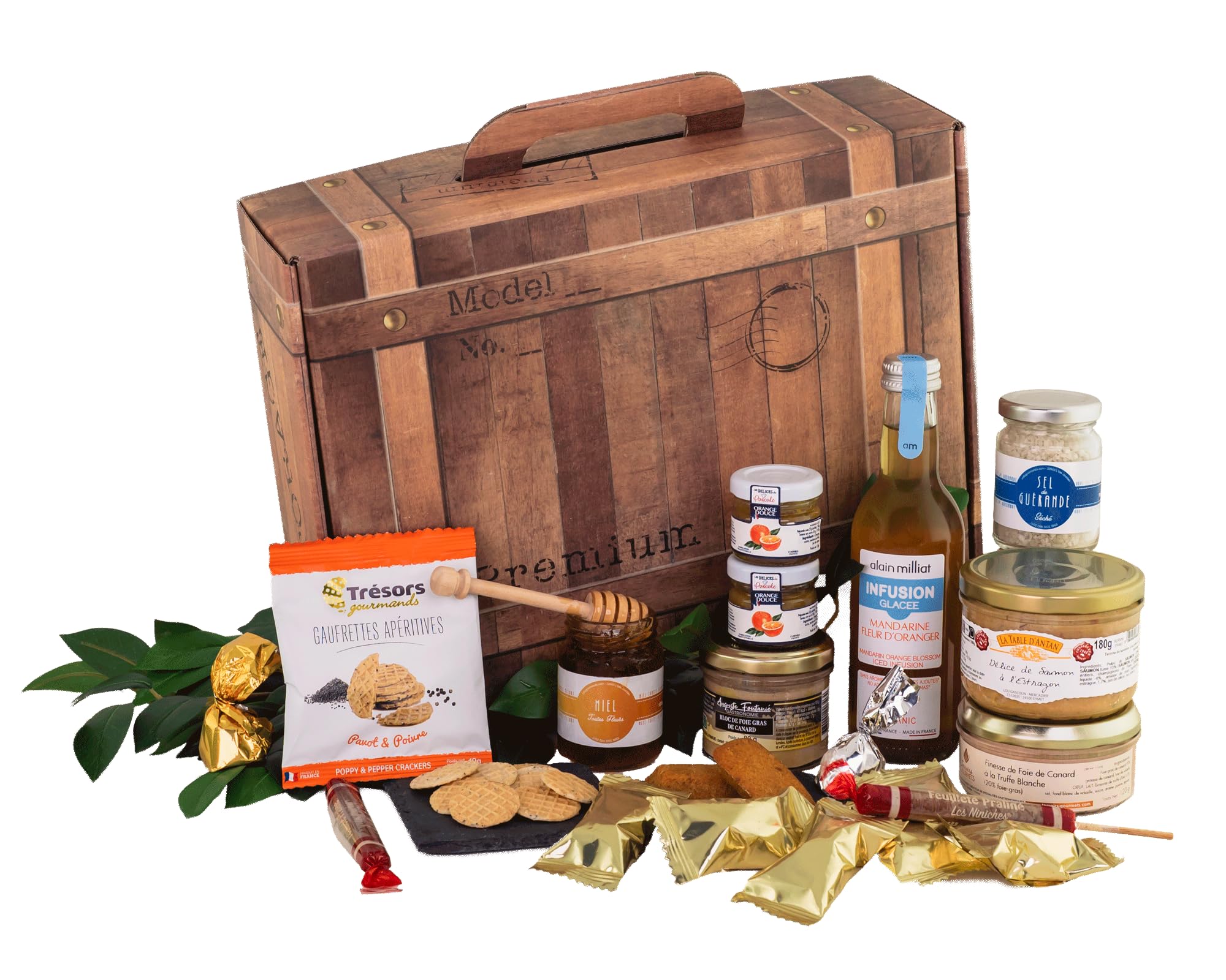 PAQUETE GOURMANDS – Sin cerdo y sin alcohol – Caja gourmet para regalar, cesta gourmet – ideal para regalo para el día de la madre, el día del padre, cumpleaños, Navidad, retiro – Cesta recortada