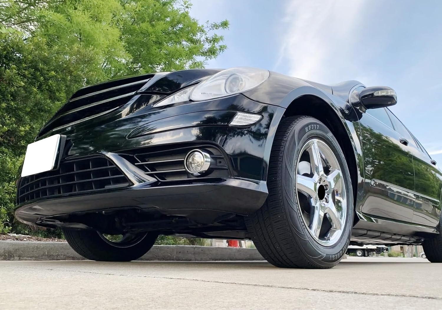 iJDMTOY Semi-Clear Lens 36-SMD White Full LED Front Bumper Side Marker Lights Compatible With 2006-2010 Mercedes-Benz W251 R-Class, Replace OEM Amber Front Sidemarkers