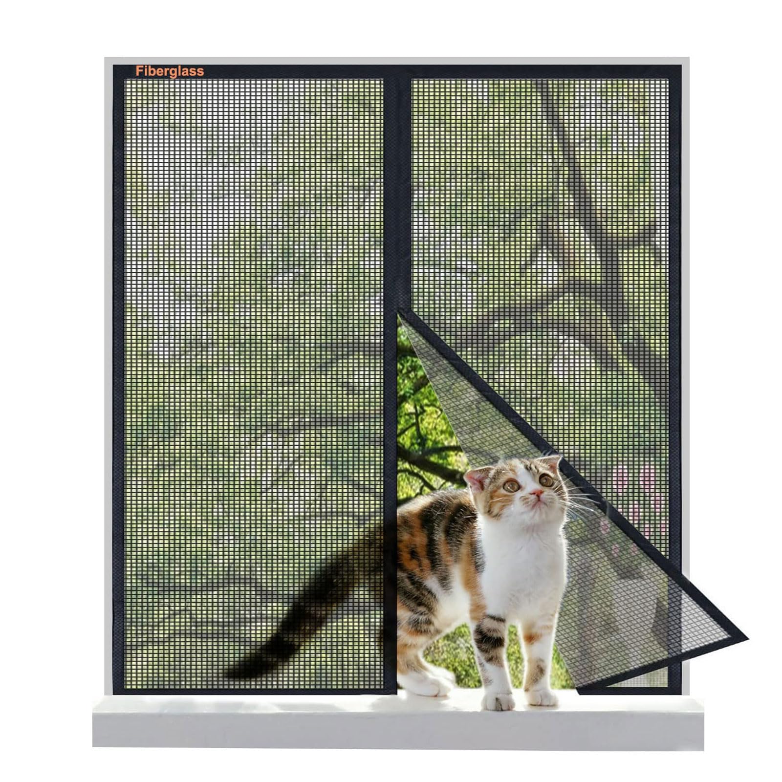 Risareyi Zanzariera Finestra Magnetica in Vetroresina 130x140cm, Nero