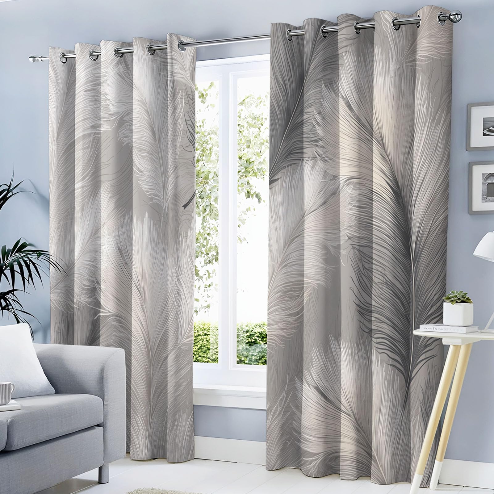 Rideau occultant gris argenté 140x240 cm pour salon et chambre