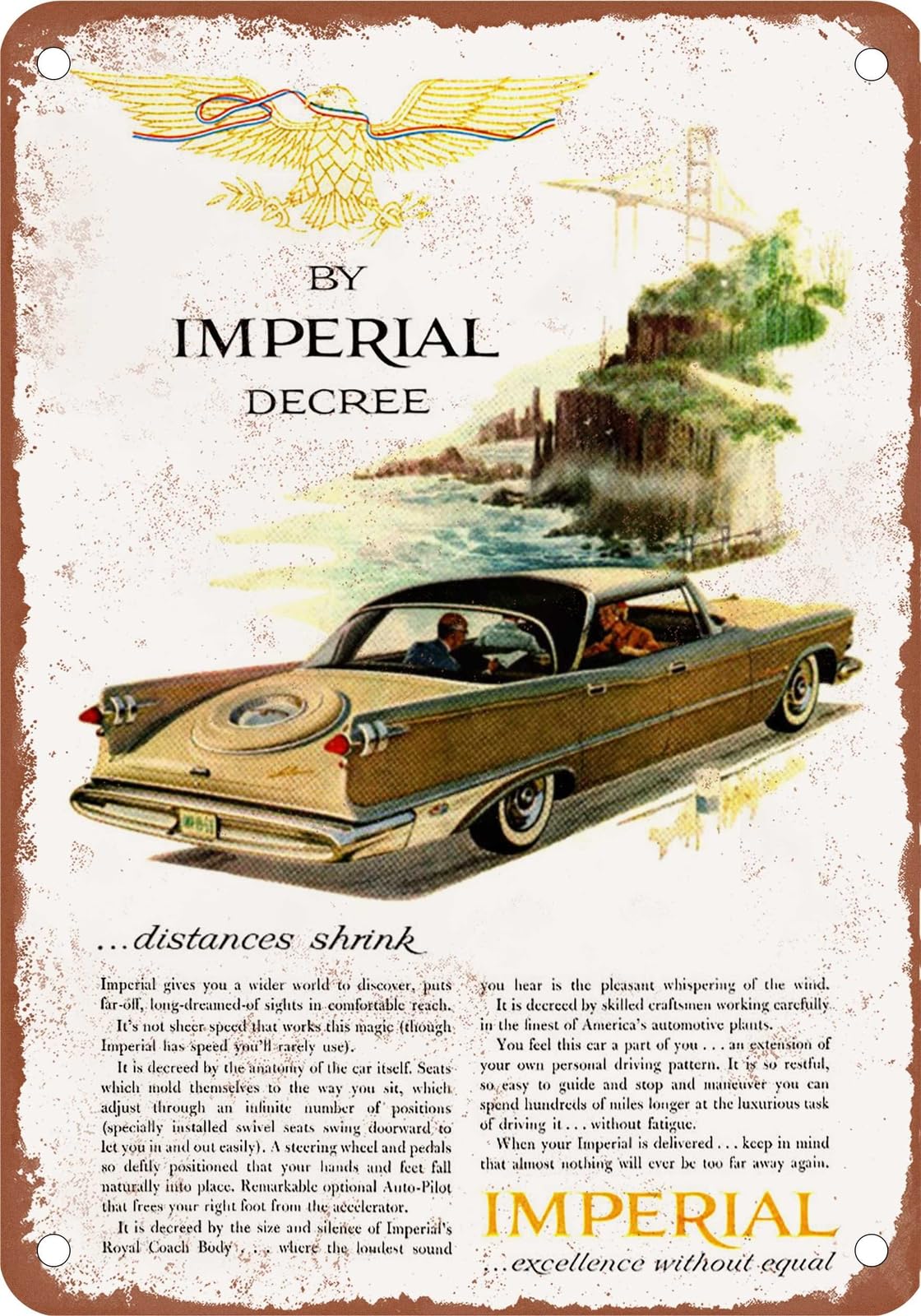 Miaomansenstore Metal Sign - 1959 Imperial Vintage Ad 06 - Old Retro Rusty Look Home Decor