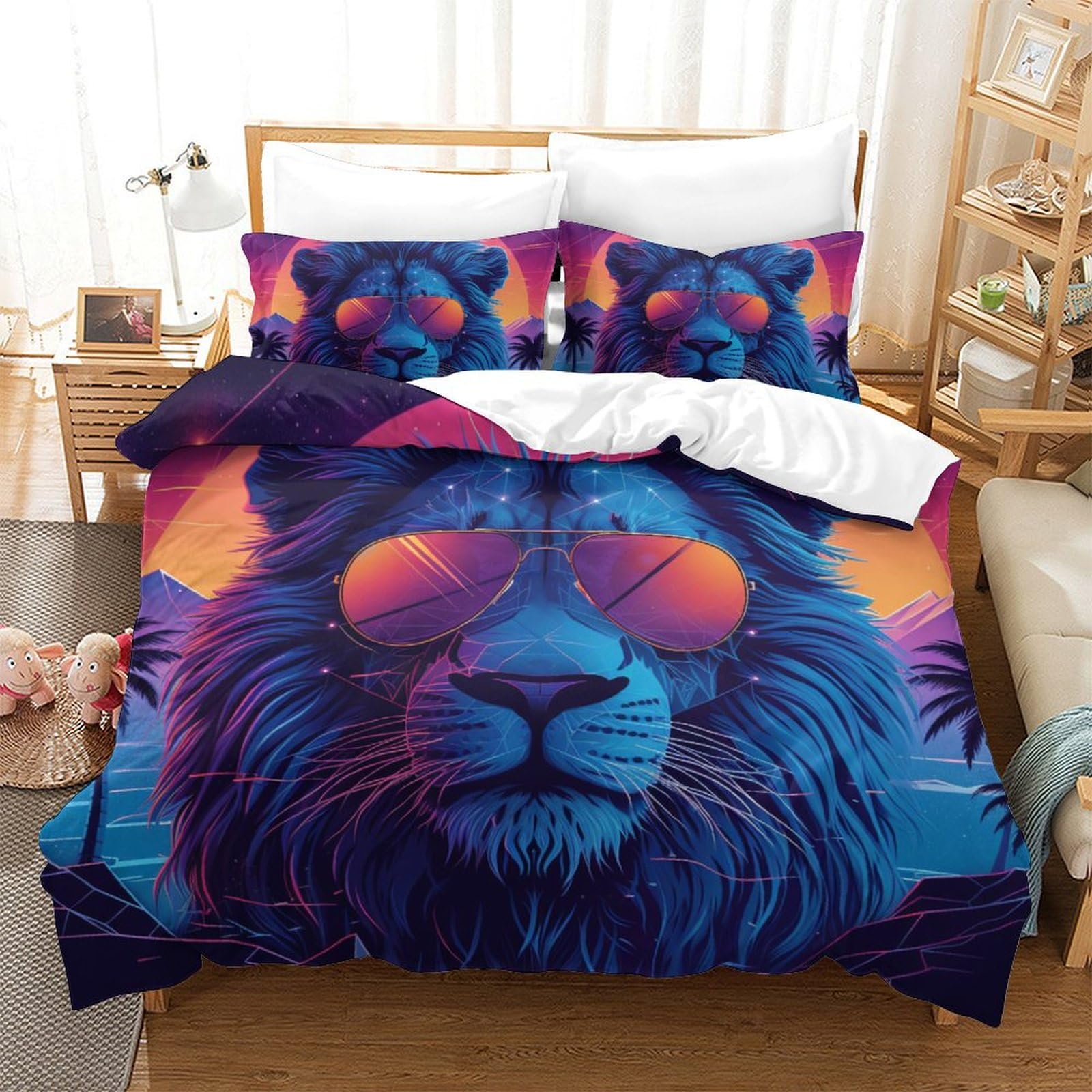 Housse de couette Lion 3D : transformez la chambre de vos ados en savane