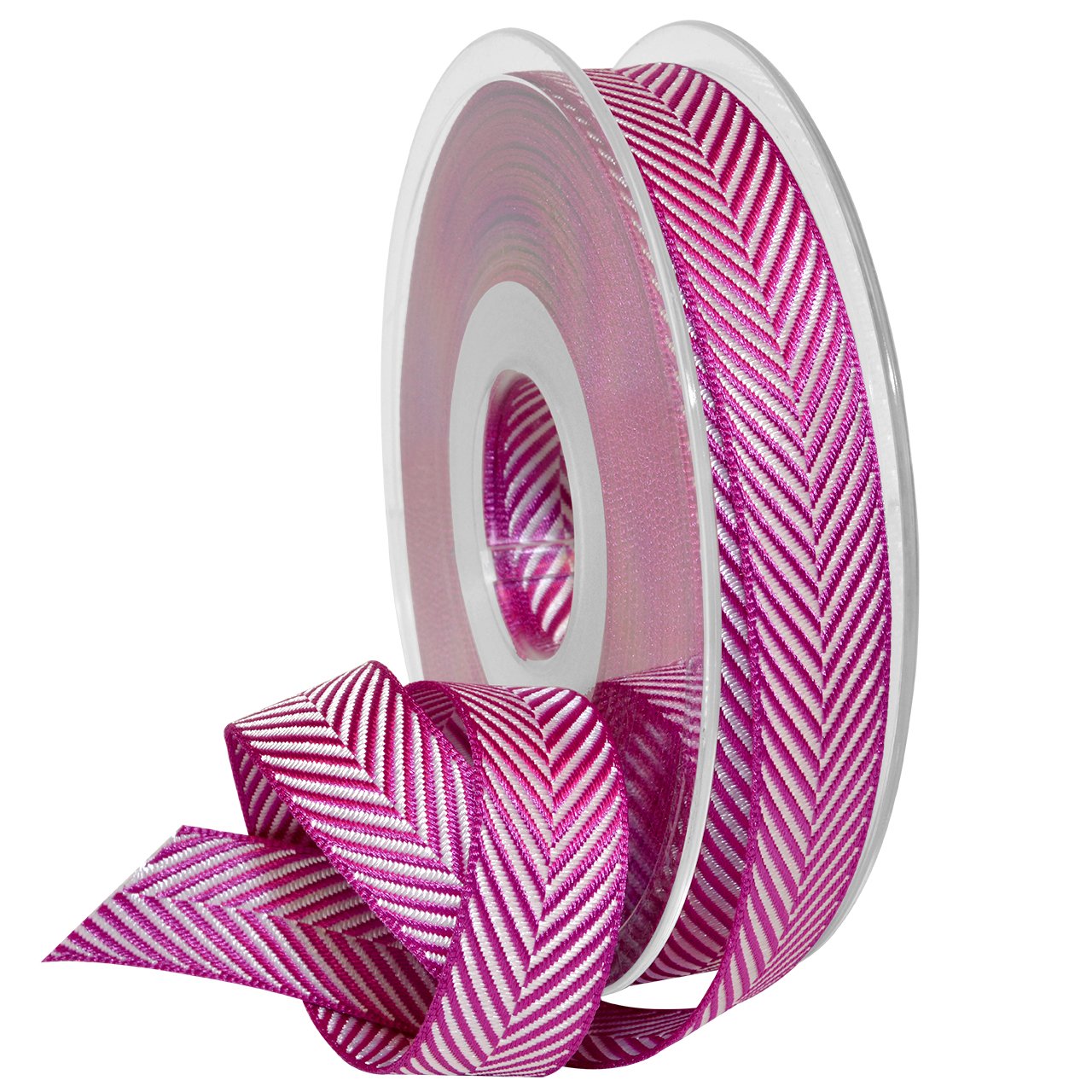 Ruban à Chevrons en Polyester Fuchsia Morex 1392.15/15-246 pour couture et décoration
