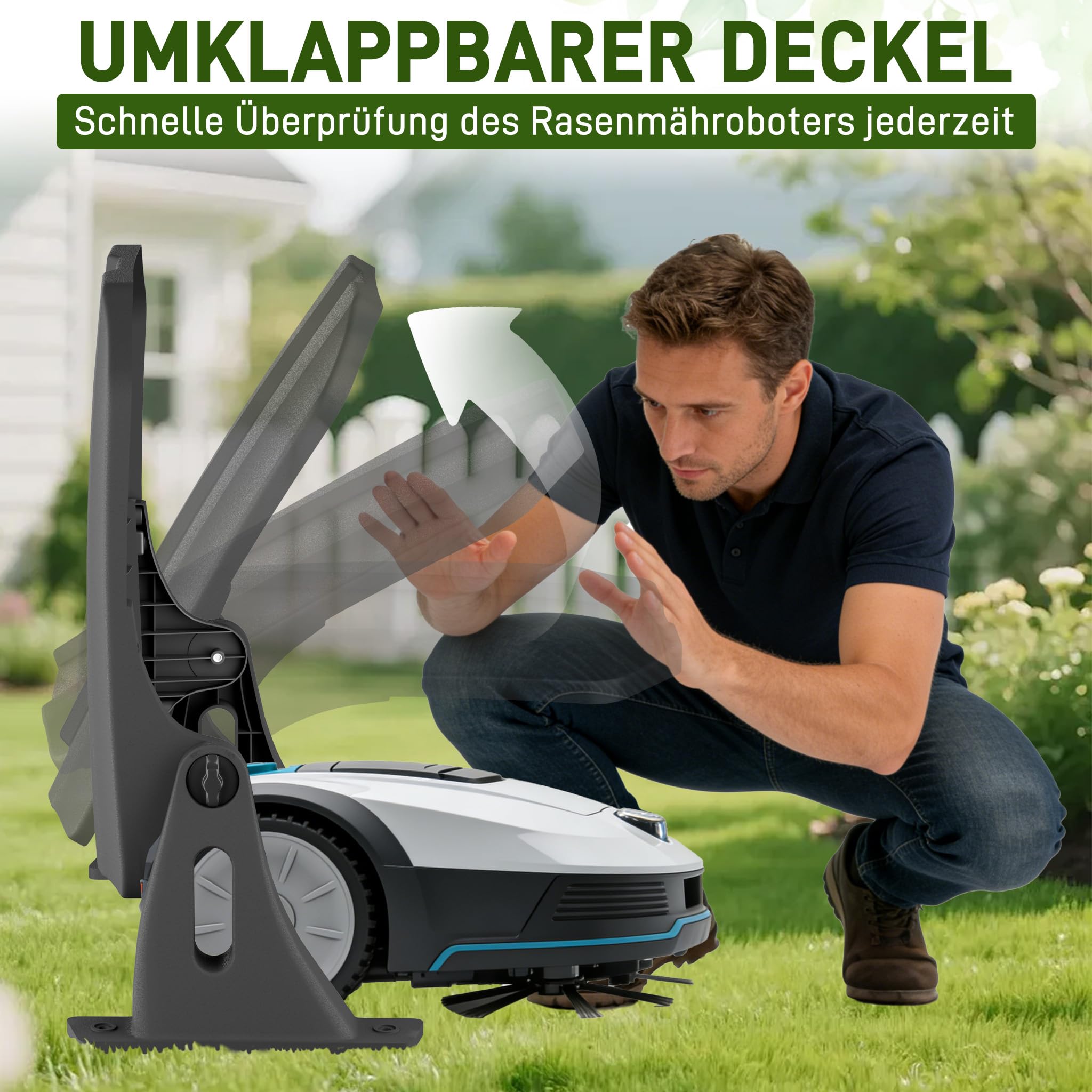 LZQ Robot cortacésped, garaje resistente a la intemperie, resistente a los rayos UV, con techo plegable, toldo protector para robot cortacésped, accesorio para robot cortacésped, refugio