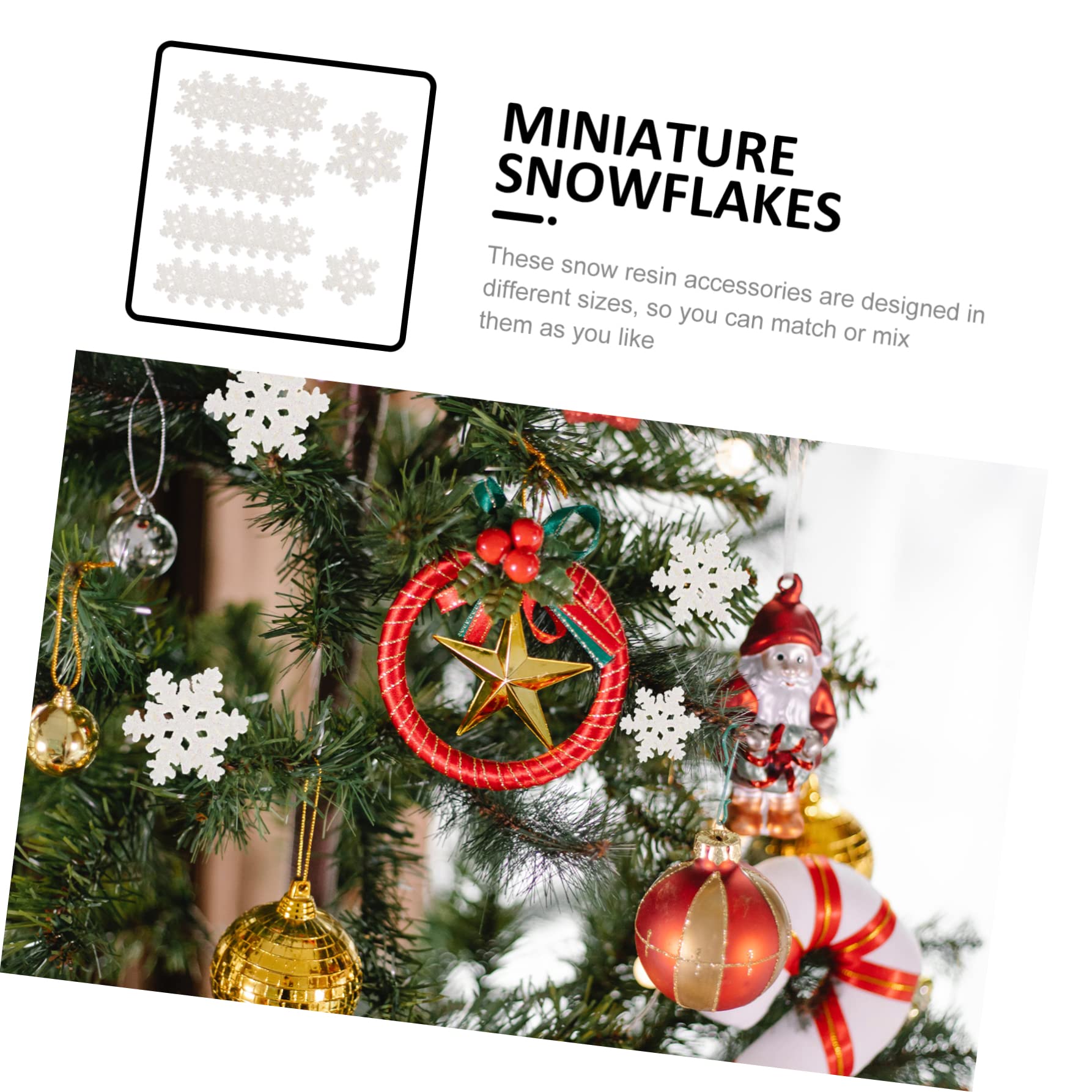 300pezzi Decorazioni Natalizie Resina Forma Di Fiocco Di Mini Fiocchi Per Paesaggi e Fai Da Te Per Alberi Di Natale e Decorazioni Festive
