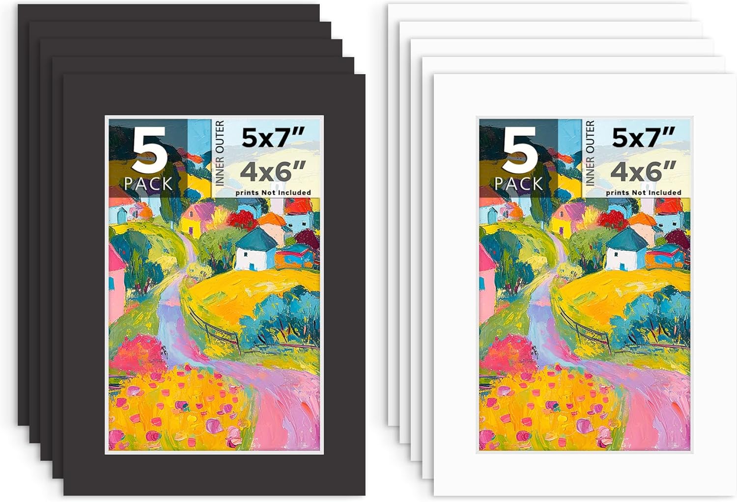 Amazon.com: Mat Board Center, 10 Pack Pre-Cut 5x7 Picture Mats for 4x6 ...