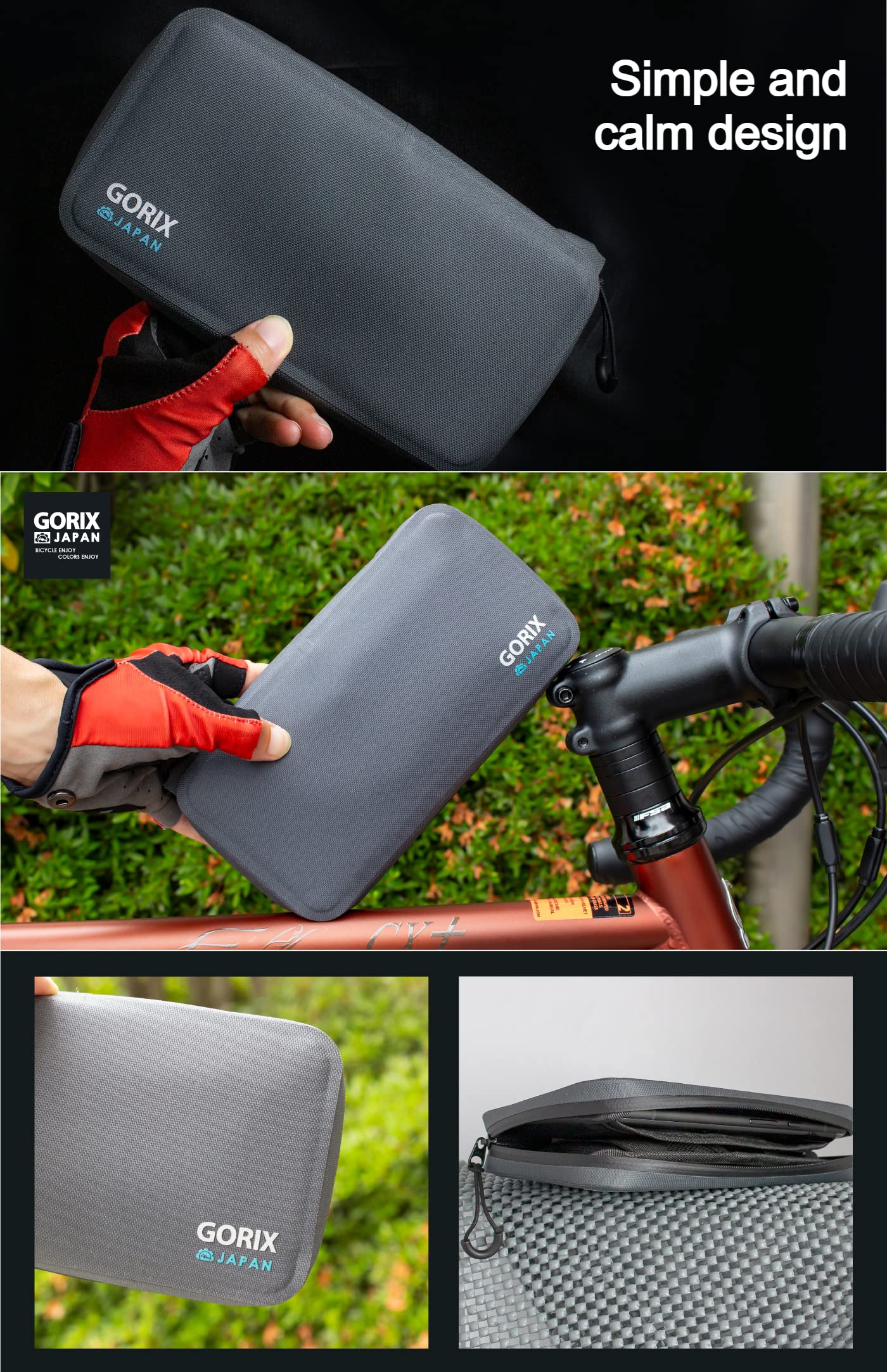 GORIX Fahrrad Wallet Pouch Bag Wasserdicht Handyhülle Rennrad MTB Bike (GX-BSZG)