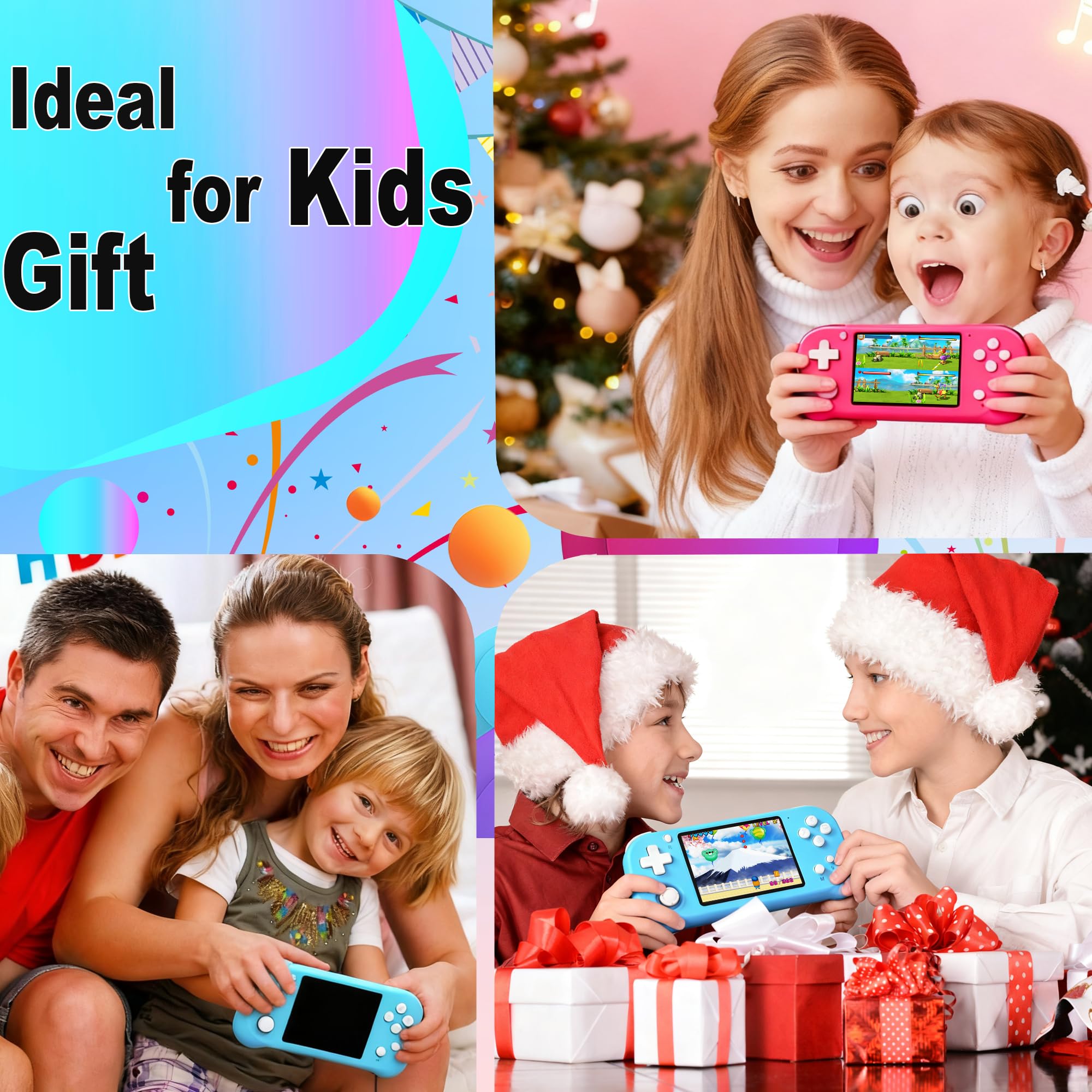 Tragbare Handheld Spielekonsole für Kinder Erwachsener mit Eingebauten 139 32Bit Klassisches Retro Videospiele 3.5 "HD Bildschirm Arcade System Geburtstagsgeschenk Blau