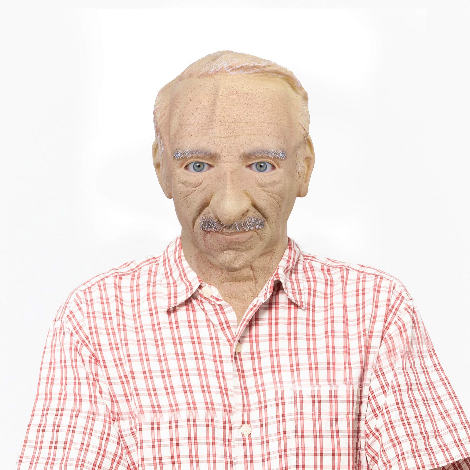 Cokbyavla Silicone Head Mask Realistic Old Man Face Mask Cosplay Halloween, Mascara Realiste Terror Old Lady Costume For Women Adult Face Full Realistic