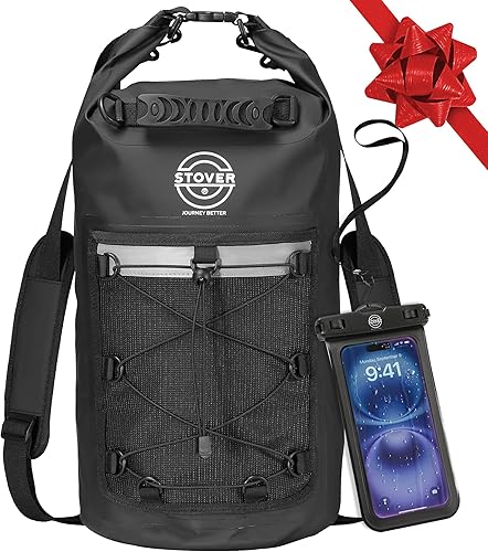 STOVER Mochila impermeable de 51025304055L, bolsa seca flotante para kayak, viajes, playa, senderismo y campamento, hombresmujeres
