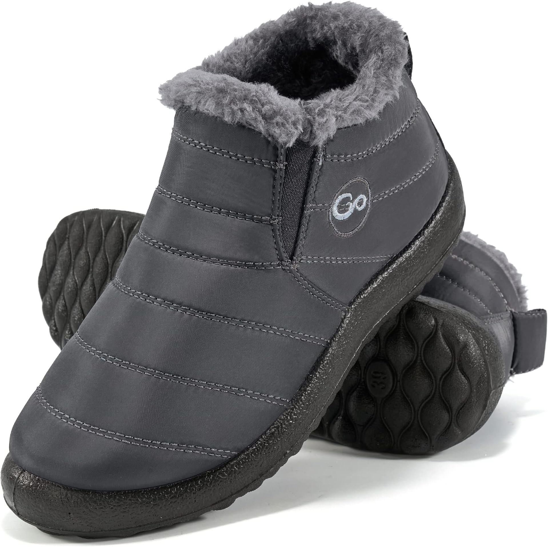 Alicegana Snow Boots for Women Winter: Warm Fur Lined Ankle Booties Comfortable Waterproof Slip On Lightweight Womens Boots