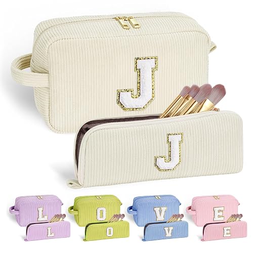 YOOLIFE Initial Travel Makeup Bag Cosmetic Bag - Teen Girl Gifts Trendy Stuff Friend Birthday Gifts for Women Teen Girl Kids
