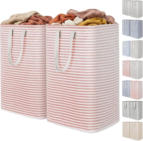 Striped Collapsible Laundry Hampers Set