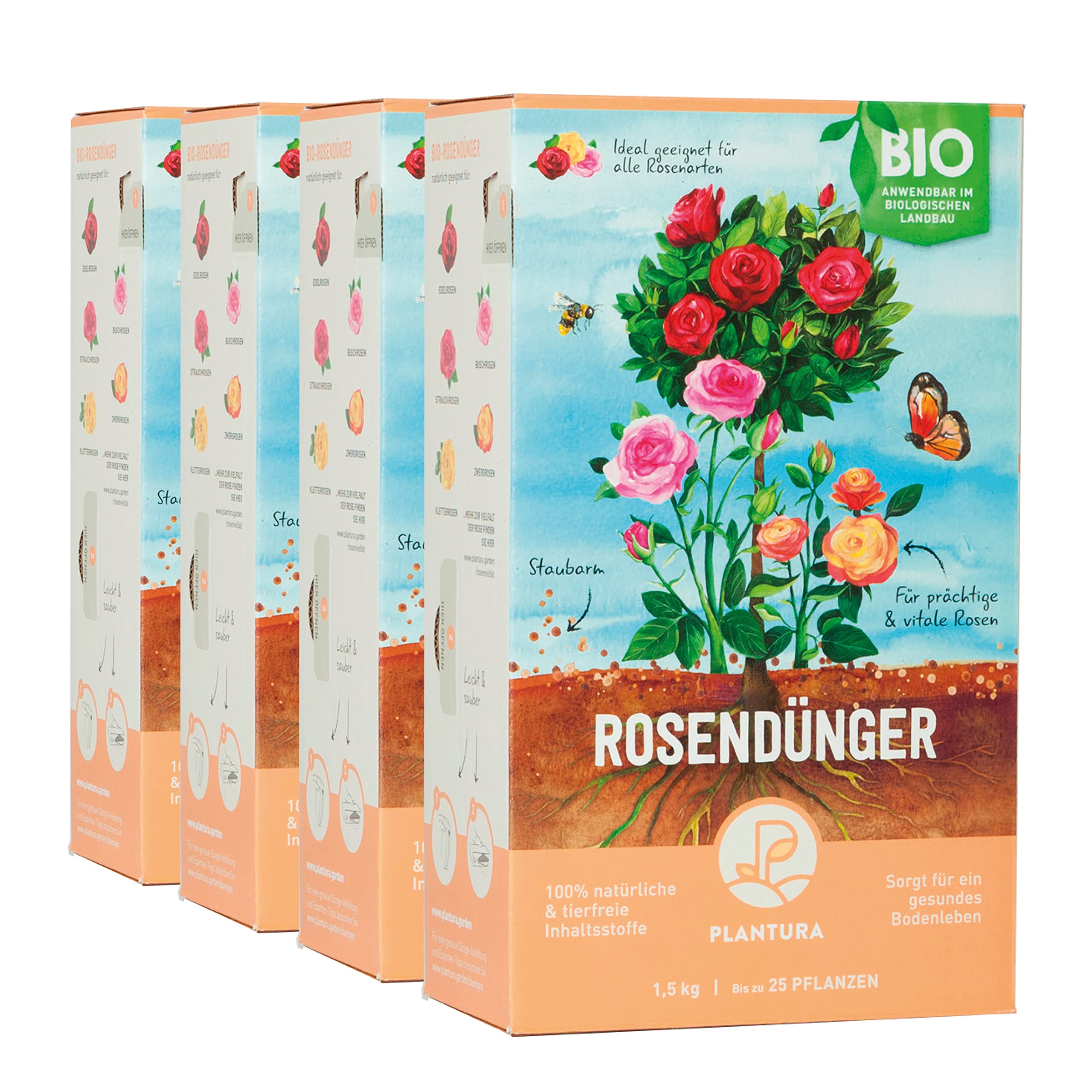 Plantura Bio Rosendünger mit 3 Monaten Langzeitwirkung, 6 kg, für prächtige Rosen in Beet & Topf, Bio-Qualität, gut für den Boden, unbedenklich für Haus- & Gartentiere