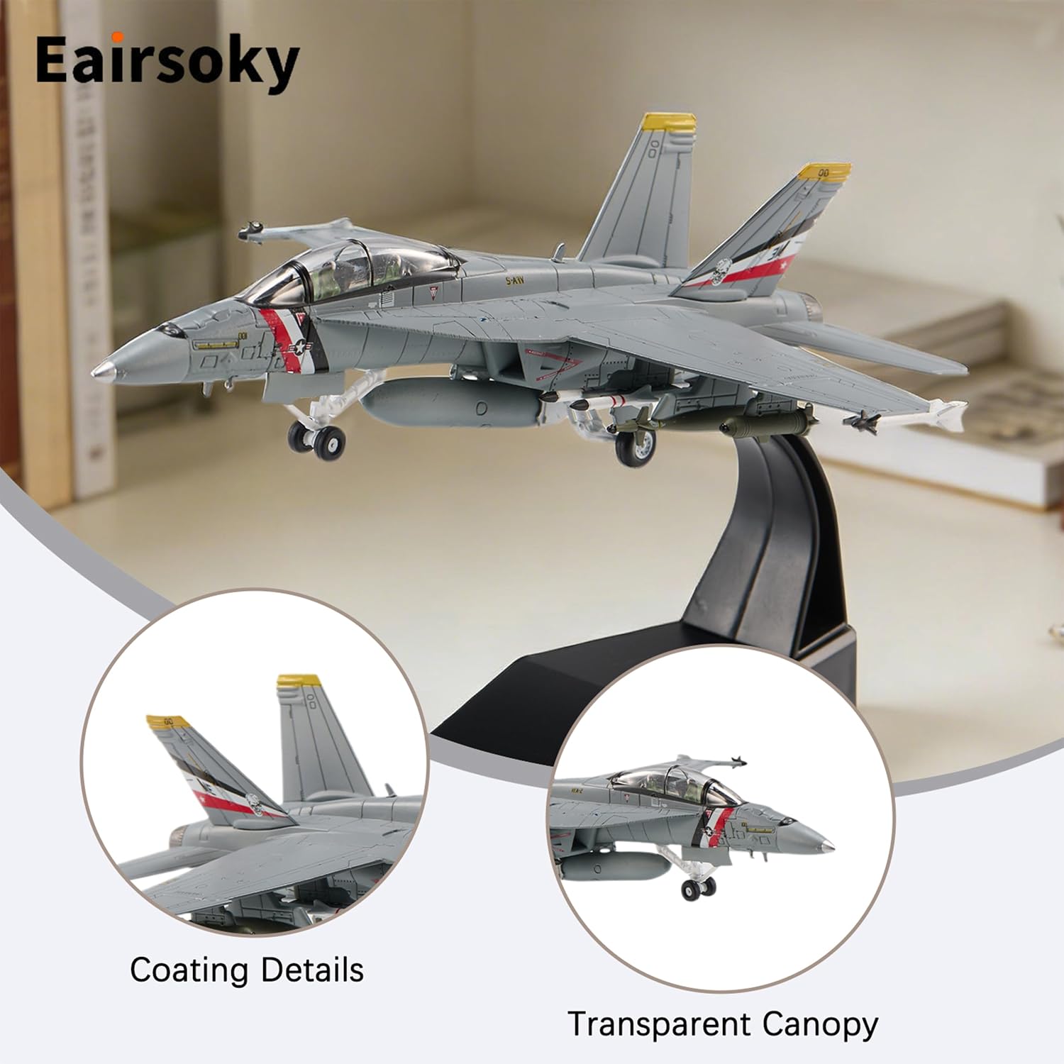 1:100 Scale F-18 Super Hornet Metal Fighter Jet Model Jolly Roger Military Die-cast Aircraft Models for Collection or Gift Bounty Hunter