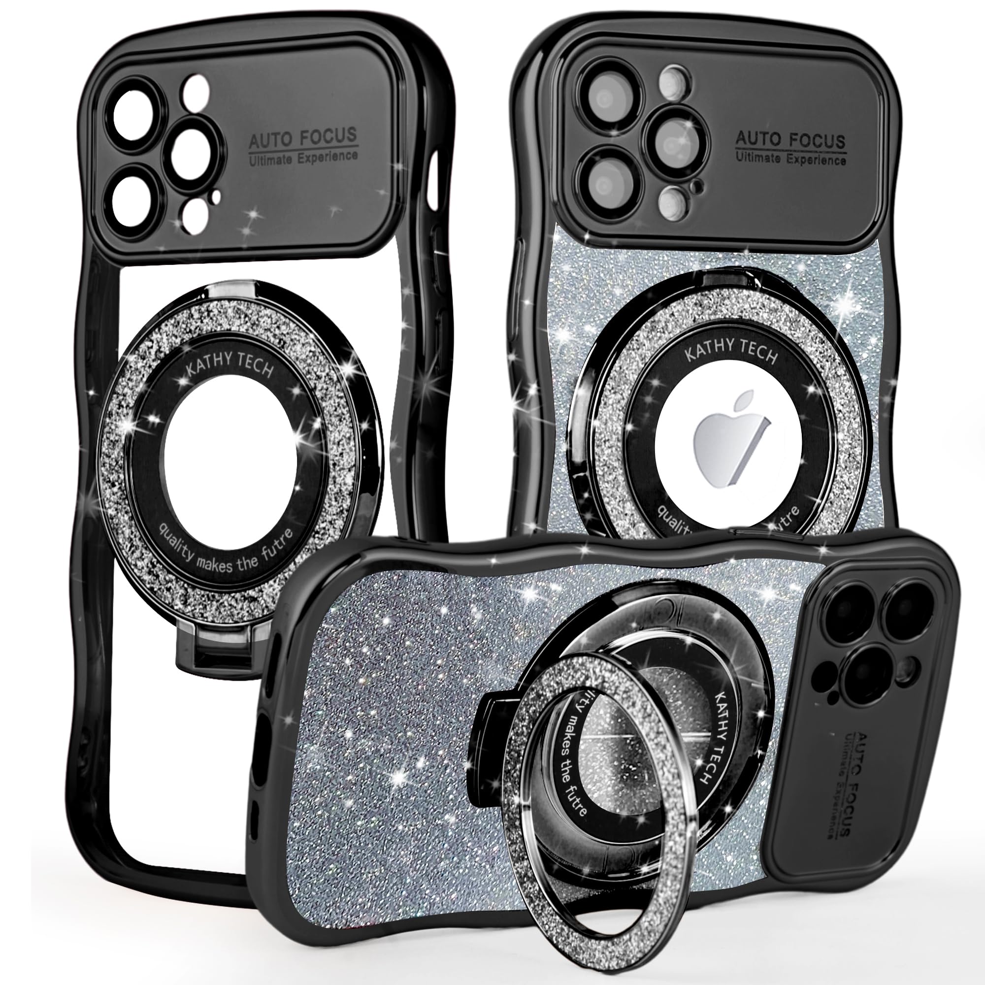 Alxjejo Coque à paillettes pour iPhone 13 Pro Max - Cœur d