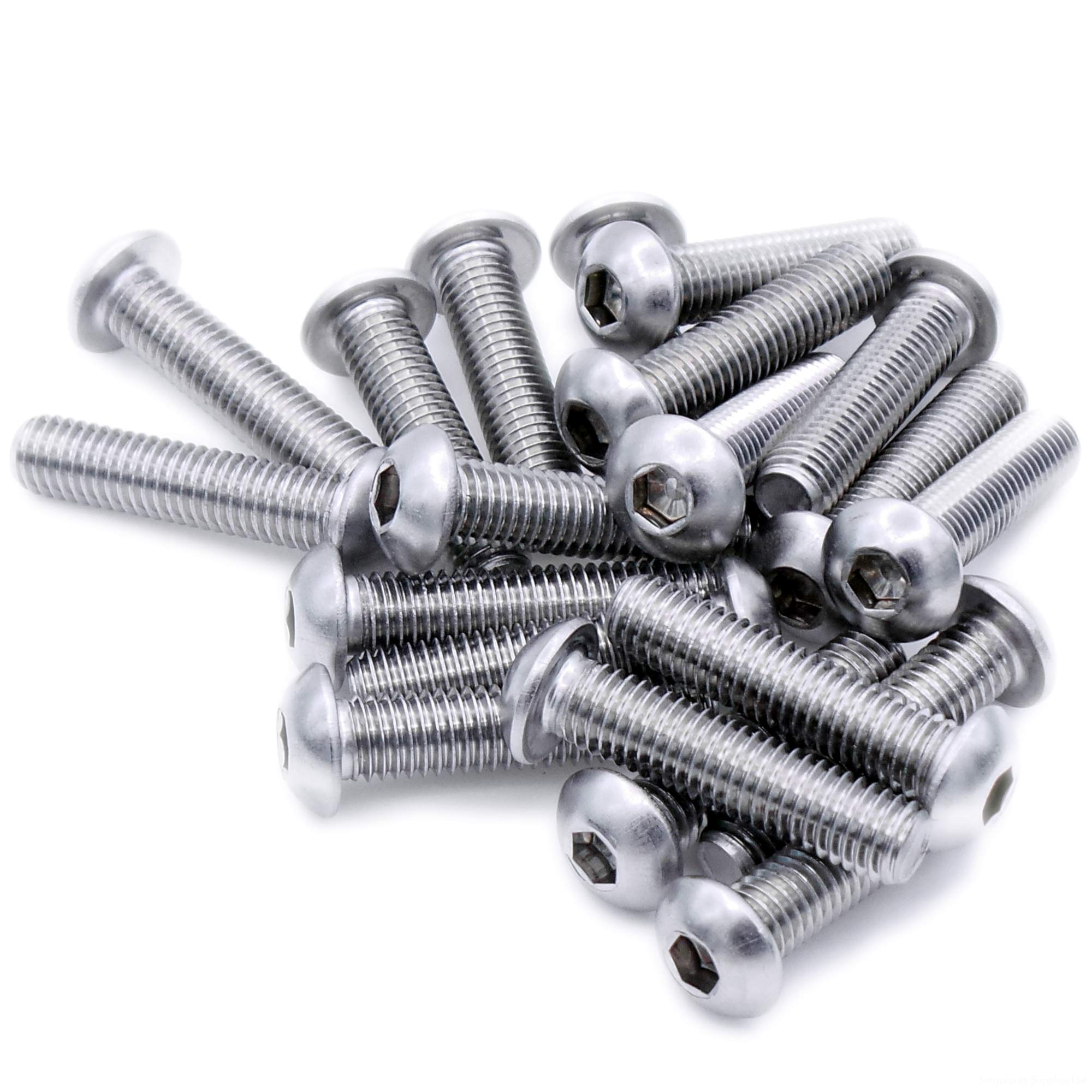 Singularity Supplies M4 (4Mm X 30Mm) Hex Socket Button Machine Screw (Bolt) - Stainless Steel (A2) (Pack Of 20)