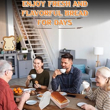 Home-X Bread Storage Container - BPA Free, Transparent Plastic Bread Box - Bread Storage with Airtight Lid - Bread Keeper for Homemade Bread, Toast, and Cookies. Ideal for Travel and Holiday Treats