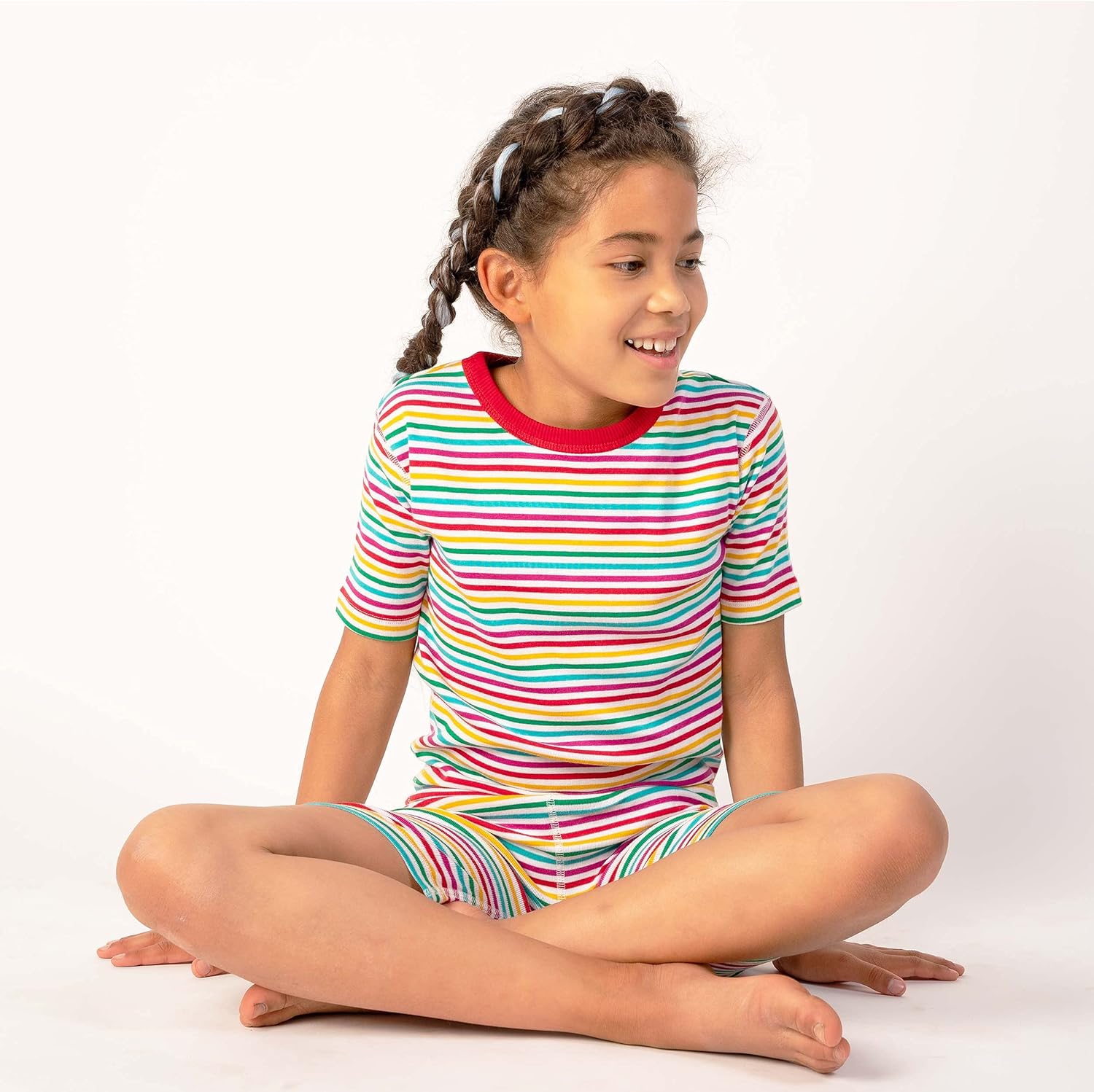 Mightly Boys and Girls' Shortie Pajamas | 100% Organic Cotton for Kids | Soft, Breathable and Comfortable Short Pajama Set