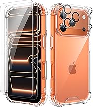 ORETECH For iPhone 17 Pro Max Case, with [2 x Screen Protector][1 x Camera Screen Protector] Anti-Shock, Anti-Shock, Anti-Scratch Transparent Case for iPhone 17 Pro Max Case, Clear