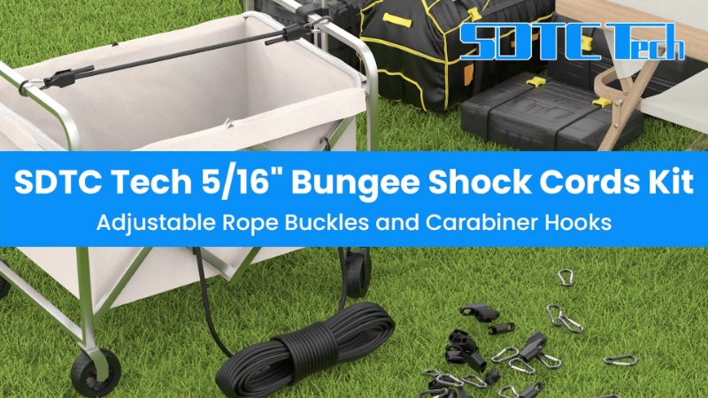 6-Pack Adjustable Bungee Cords With Carabiners - Heavy Duty 12"/24"/36" Elastic Tie Downs For Cargo, Bike, Camping