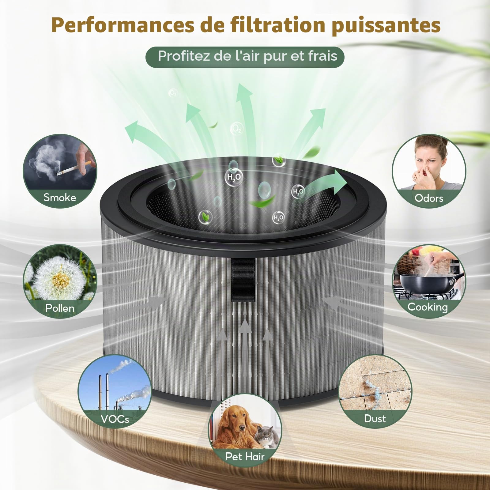 Lot de 2 Filtre de Rechange FY3200, FY4200, Compatibles avec Filtre de Remplacement Philips pour Purificateur d'Air Série 3200, 4200, AC3210/12, AC3220/10, AC4220/12 et AC4221, H13 HEPA Charbon