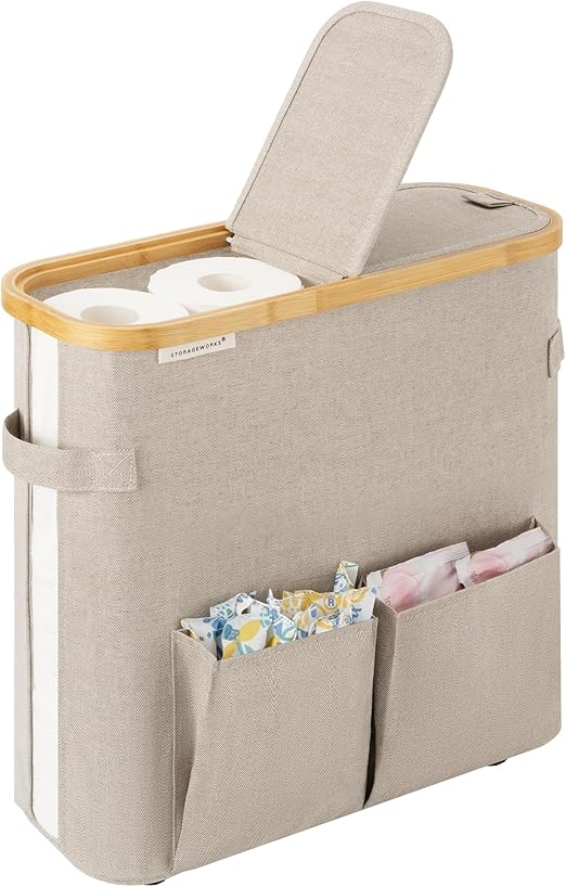 StorageWorks Toilet Paper Storage Basket - Thumbnail 2