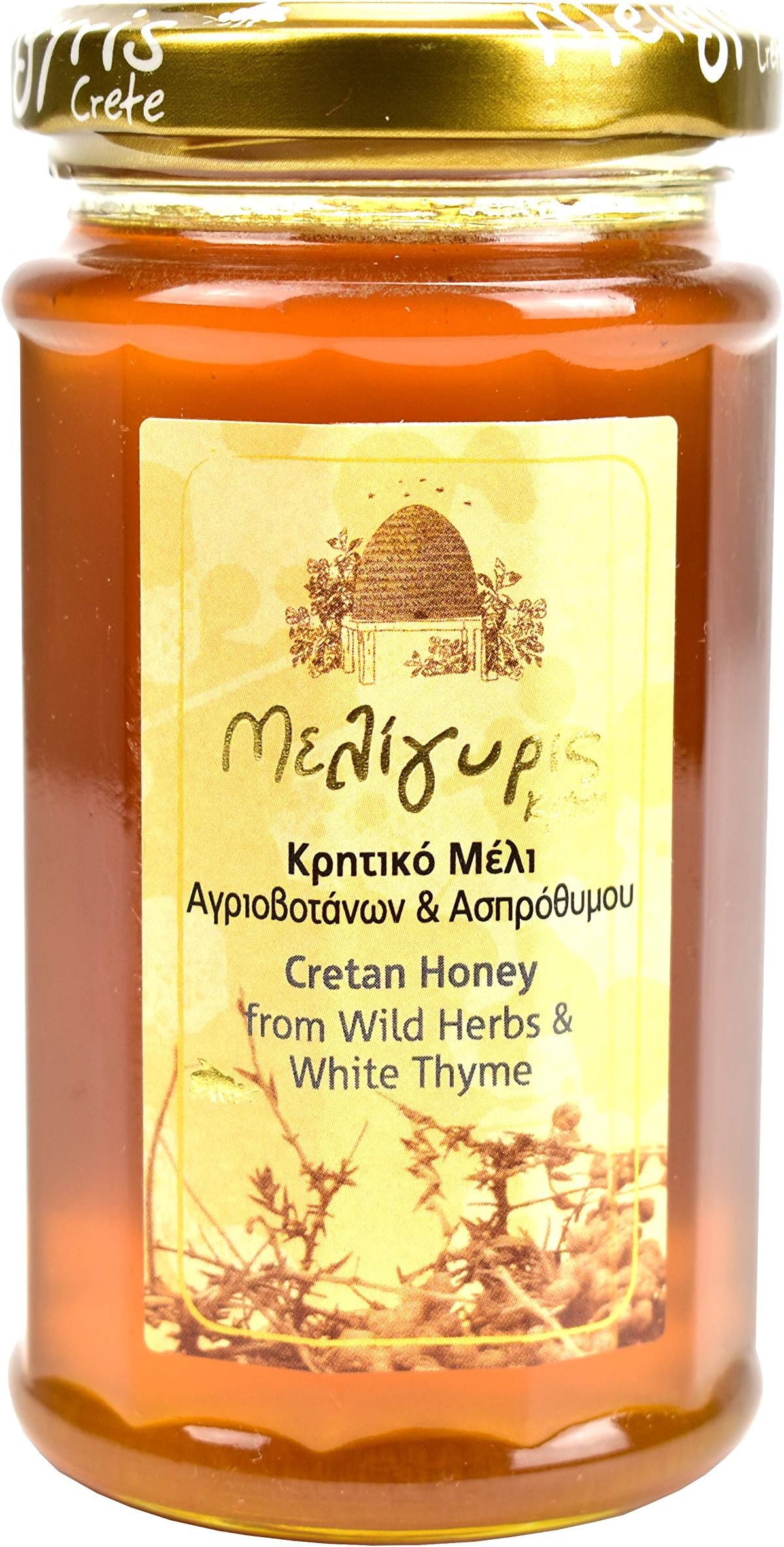 Rare Greek Honey from Wild Herbs and White Thyme by Meligyris | Pure Unblended Cretan Honey | 300gram