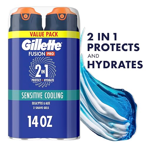 Miniatura 9 de Gillette PRO Gel de afeitado para hombres que enfría para calmar la piel e hidrata el vello facial, paquete doble, 14 onzas, gel de afeitado 2 en 1