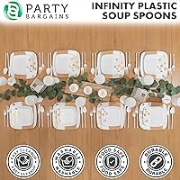 Vista 200 de Party Bargains Disposable Plastic Black Gold Cutlery Set, Infinity Modern Design Utensils, 40 Pack: 16 Forks, 8 Knives, 16 Spoons