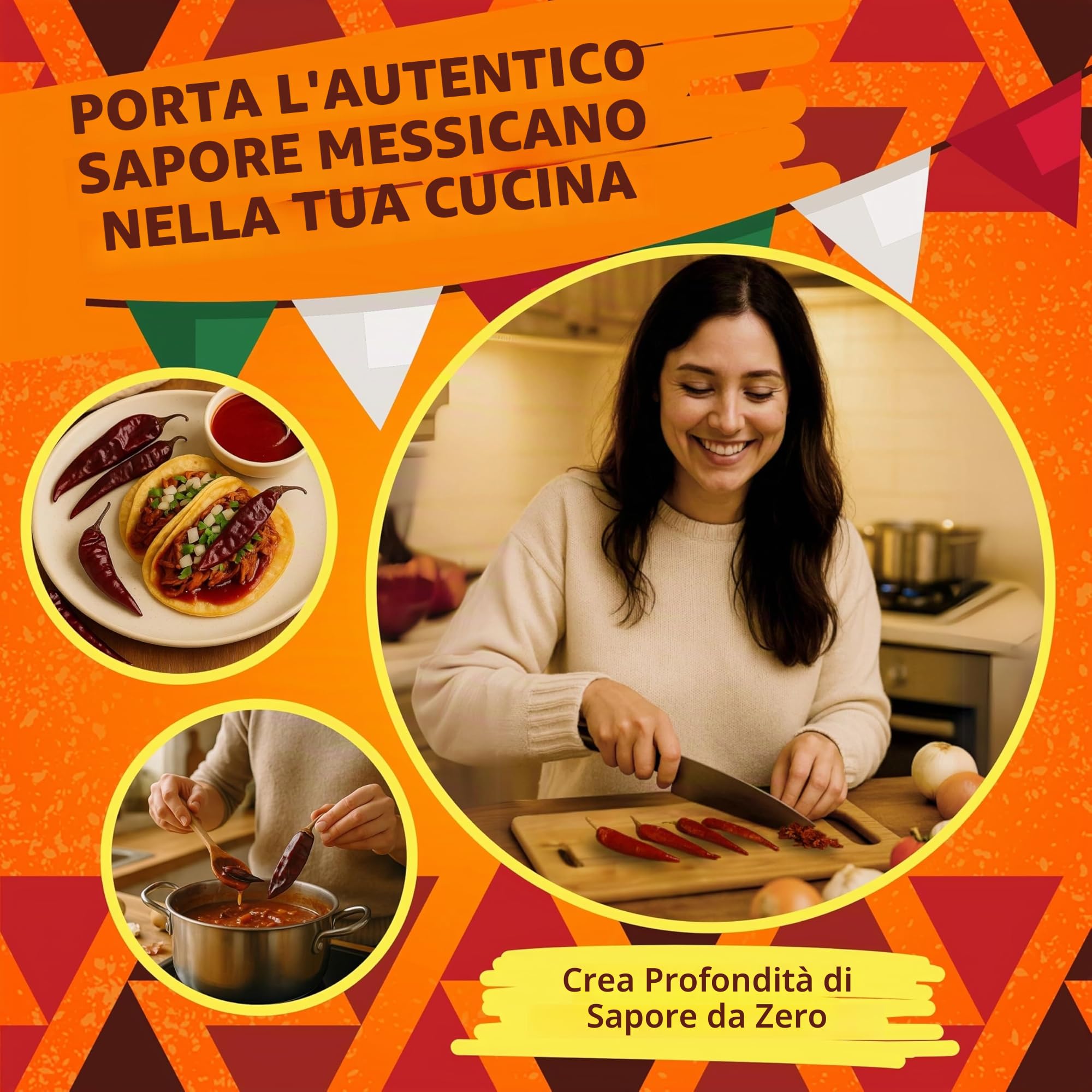 Pacchetto di peperoncini secchi interi messicani. Ancho, Guajillo, Arbol e Pasilla (300 g totali). Tutti peperoncini naturali per un autentico gusto messicano. Ottimo per tacos birria, talpa, tamales