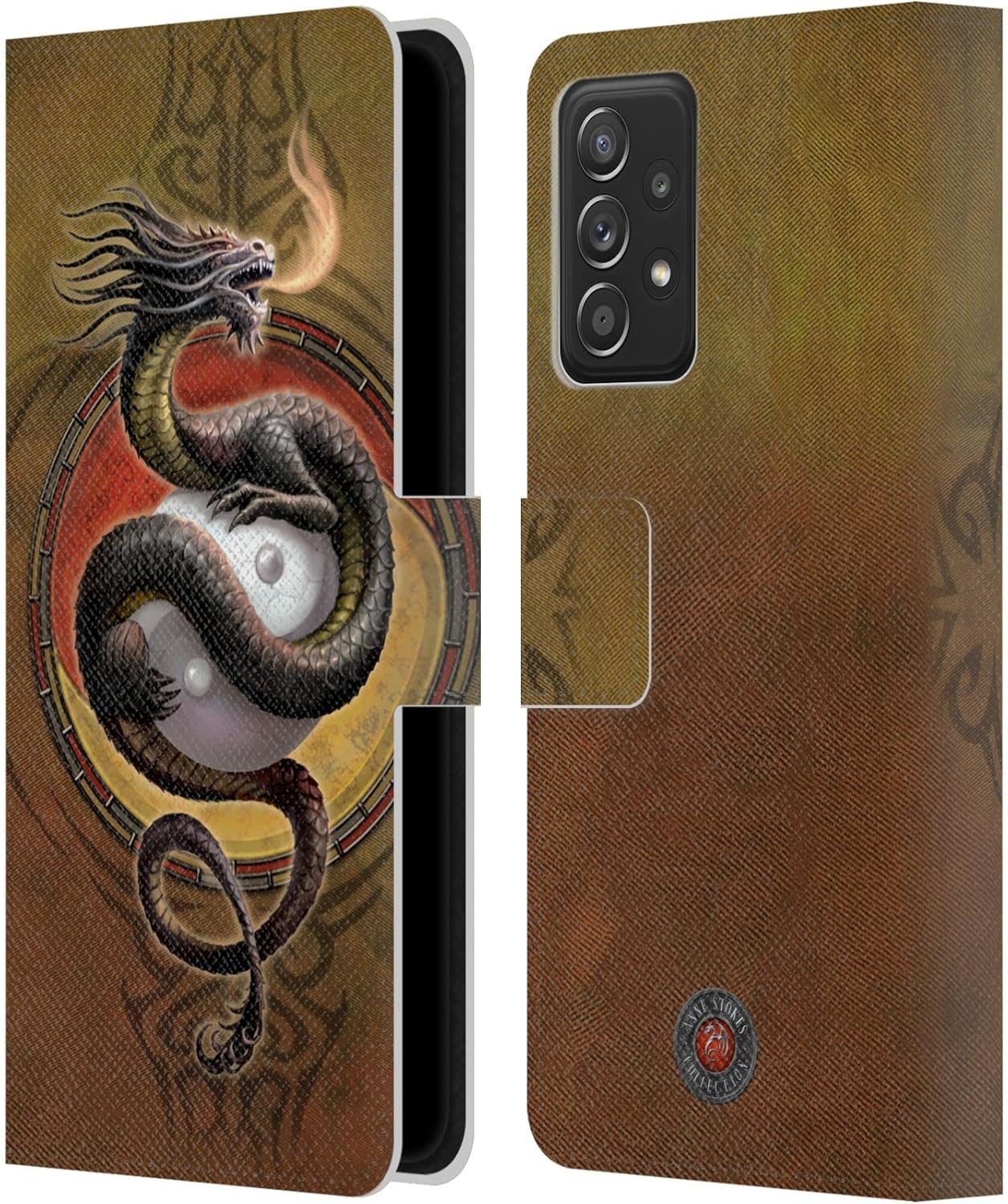 Head Case Designs Officially Licensed Anne Stokes Siblings Guardian Dragons Leather Wallet Case Compatible with Galaxy A52 / A52s / 5G (2021)