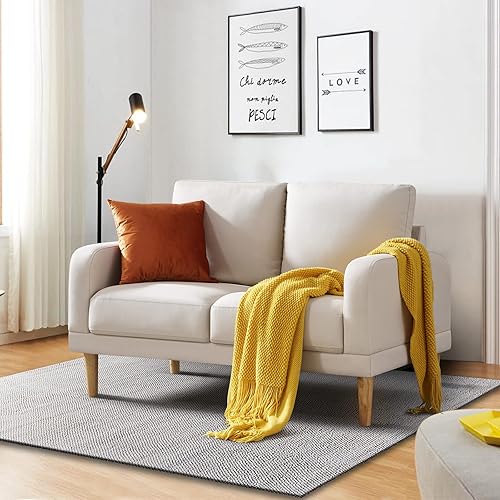 Miniatura 4 de Husbedom Sofá biplaza de 50 pulgadas de ancho sofás pequeños para espacios pequeños sala de estar dormitorio brazos rectos fácil montaje sin