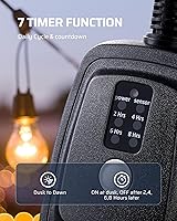 Vista 2 de DEWENWILS Temporizador de sensor de luz para exteriores, impermeable, interruptor de temporizador enchufable, control remoto de rango de 100 pies