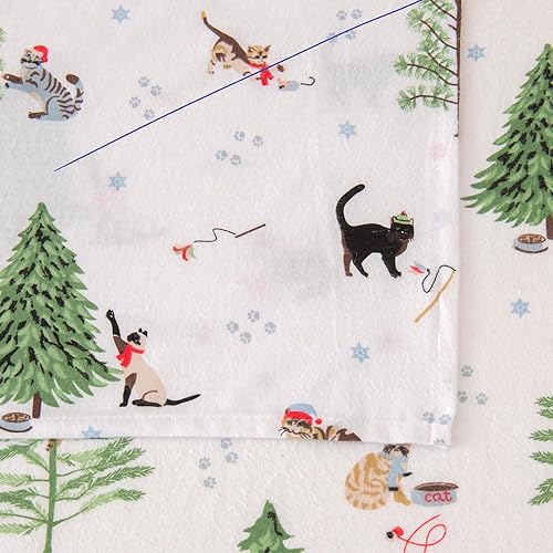 Miniatura 6 de Great Bay Home Juego de sábanas de franela de algodón turco 100 % con estampado navideño y extrasuaves, cálidas, cómodas, colección Boulder, tamaño