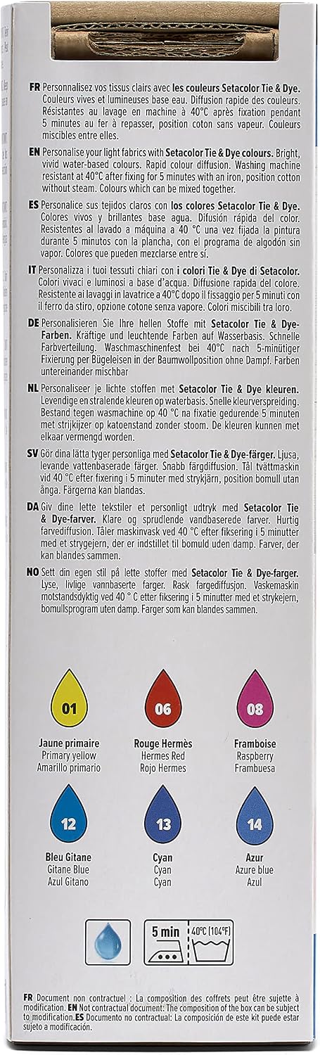 Pébéo Tie & Dye Discovery Set - Setacolor Tie & Dye Fabric Paint - 6x20 ml