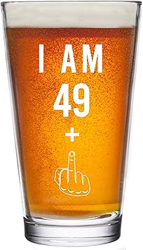 Amazon Co Jp 49 1 中指 50 歳の誕生日ギフト 男性 女性 ビールグラス 面白い50歳のプレゼント 16オンス パイントグラス パーティーデコレーション用品 クラフトビールギフト お父さん お母さん 夫婦 妻 50 歳 ホーム キッチン