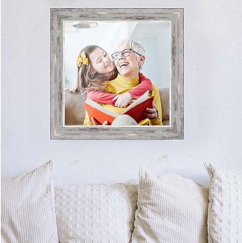 Miniatura 3 de Marco plateado de 19 x 19 pulgadas de ancho de 1.5 pulgadas  Profundidad del marco interior de 0.5 pulgadas  Marco de fotos moderno Grimley completo