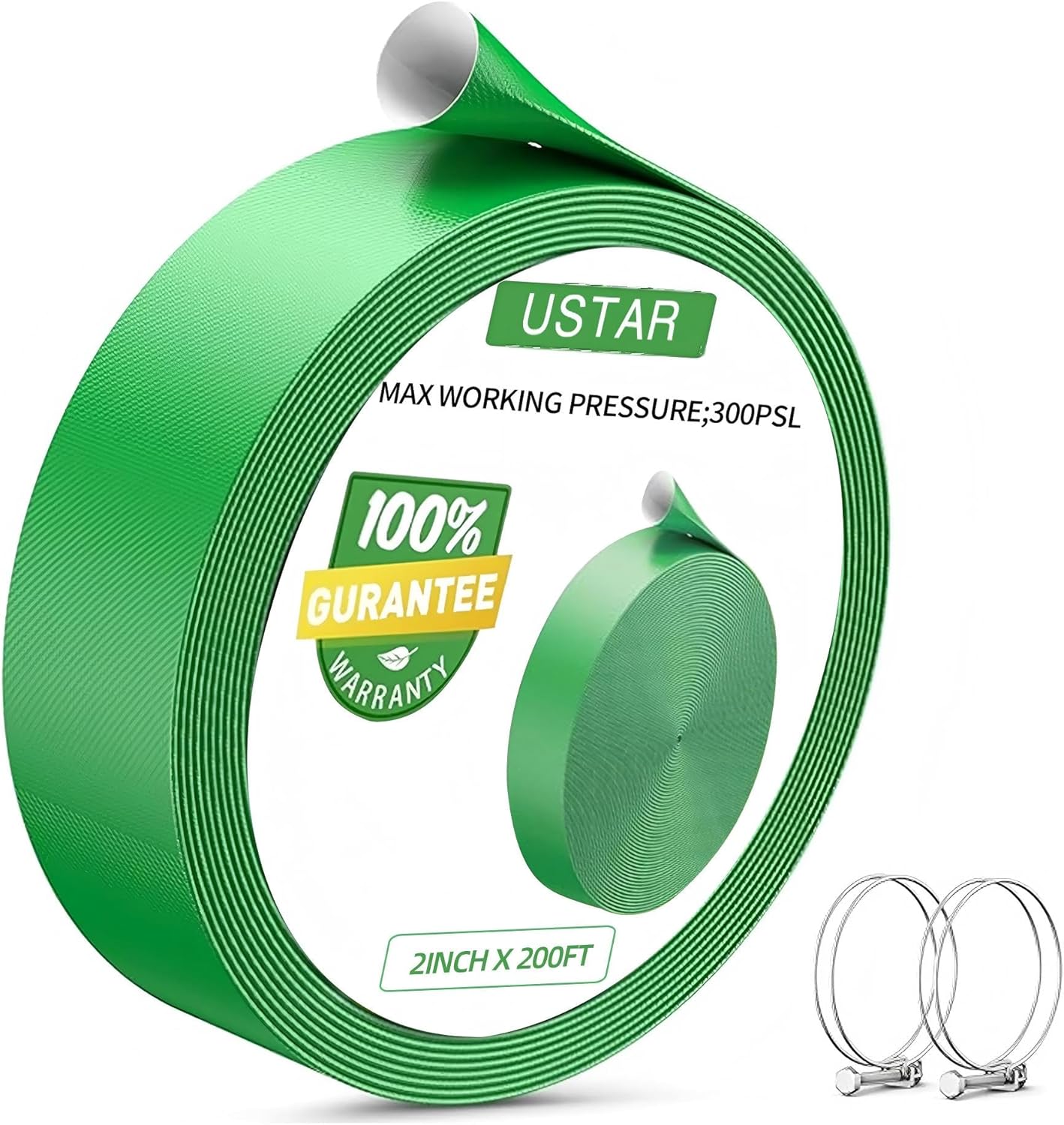 USTAR 2" x 200' Pool Backwash Hose: Pool Drain Hose, Sump Pump Hose with Heavy-Duty 3-Layer, Lightweight, Kink-Resistant for Pool Drain, Irrigation