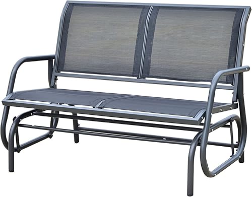Favorite-trade Patio doble 2 personas planeador banco balancín porche amor asiento silla columpio gris