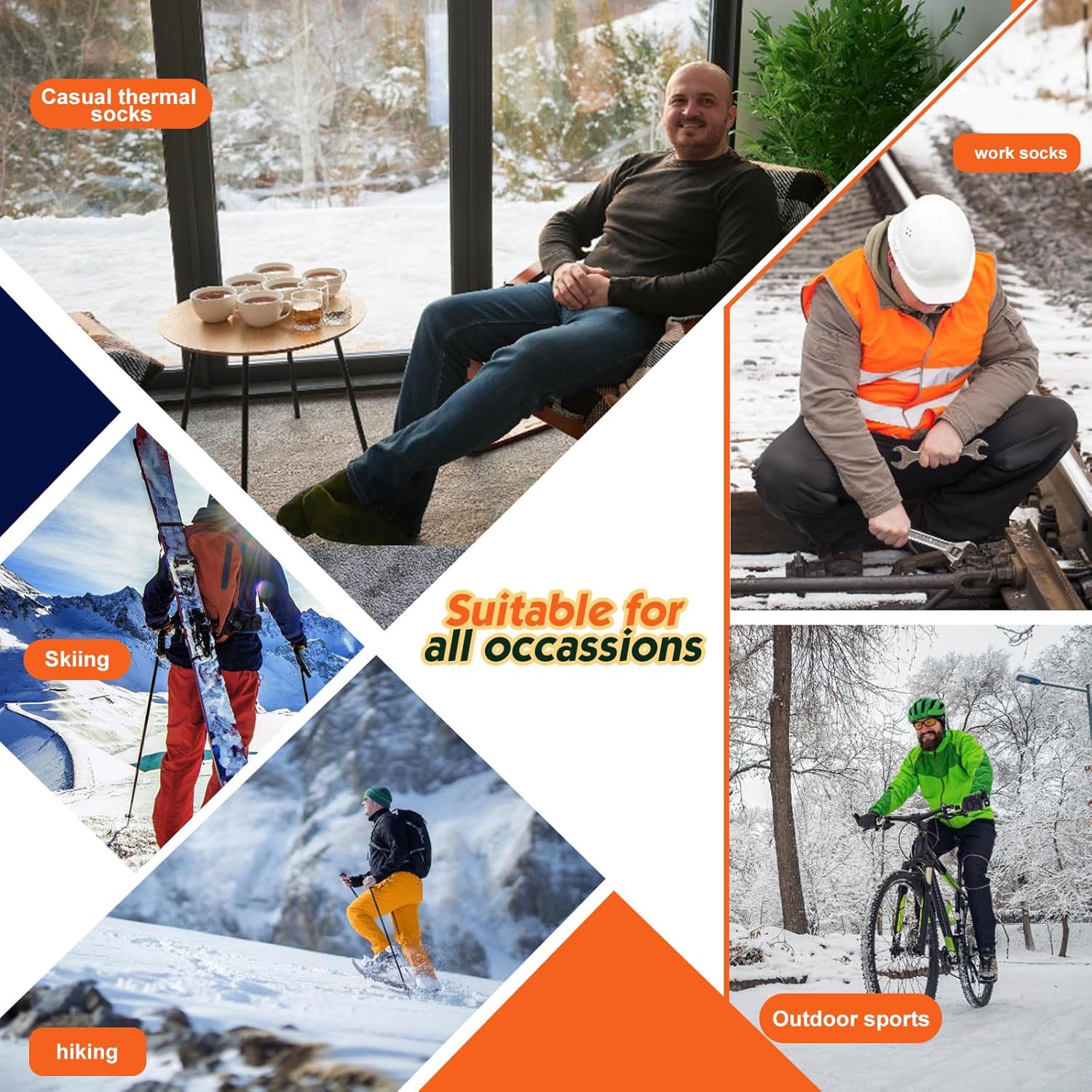 360 Cushioned Thermal Crew Socks Men Women, Thick &Warm Boot Sports Socks Hunting Sking Hiking Home Work Outdoor - Image 7